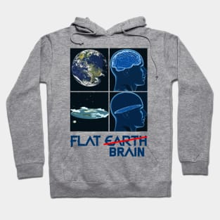 flat earth brain white Hoodie